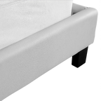 King PU Leather Bed Frame White