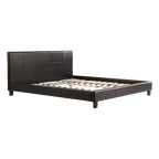 King PU Leather Bed Frame Black