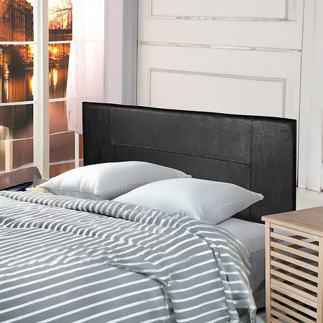 PU Leather Double Bed Headboard Bedhead - Black