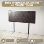 PU Leather Double Bed Headboard Bedhead - Brown