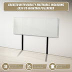 PU Leather Double Bed Headboard Bedhead - White
