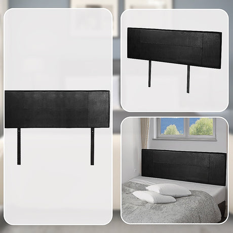 PU Leather Queen Bed Headboard Bedhead - Black