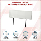PU Leather King Bed Headboard Bedhead - White