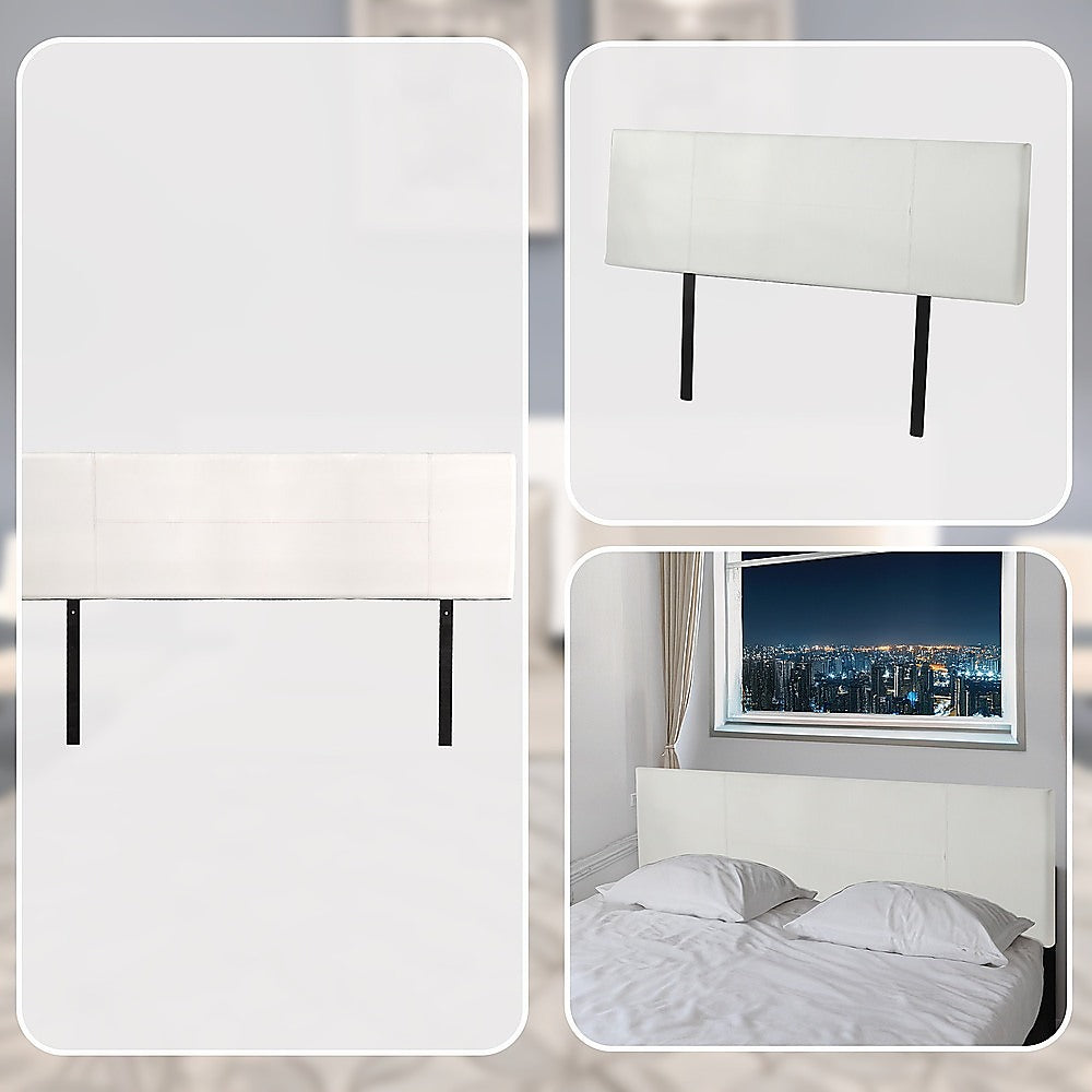 PU Leather King Bed Headboard Bedhead - White