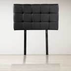 PU Leather Single Bed Deluxe Headboard Bedhead - Black