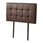PU Leather Single Bed Deluxe Headboard Bedhead - Brown