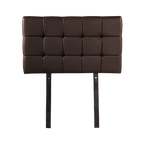 PU Leather Single Bed Deluxe Headboard Bedhead - Brown