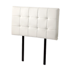 PU Leather Single Bed Deluxe Headboard Bedhead - White