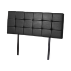 PU Leather Double Bed Deluxe Headboard Bedhead - Black