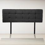 PU Leather Double Bed Deluxe Headboard Bedhead - Black