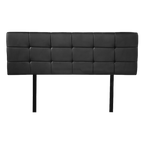 PU Leather Double Bed Deluxe Headboard Bedhead - Black