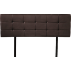 PU Leather Double Bed Deluxe Headboard Bedhead - Brown