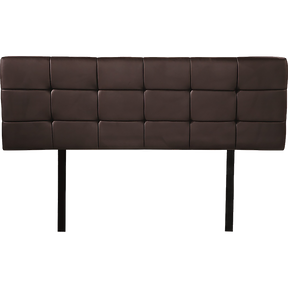 PU Leather Double Bed Deluxe Headboard Bedhead - Brown