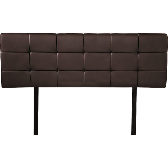 PU Leather Double Bed Deluxe Headboard Bedhead - Brown