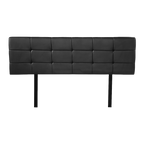 PU Leather Queen Bed Deluxe Headboard Bedhead - Black