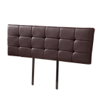 PU Leather King Bed Deluxe Headboard Bedhead - Brown