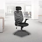 Ergonomic Black Mesh Office Chair with Headrest