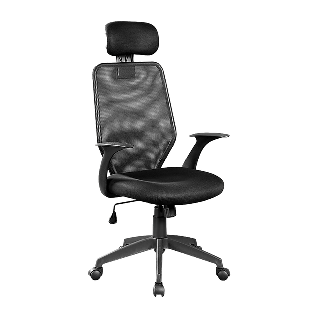 Ergonomic Black Mesh Office Chair with Headrest