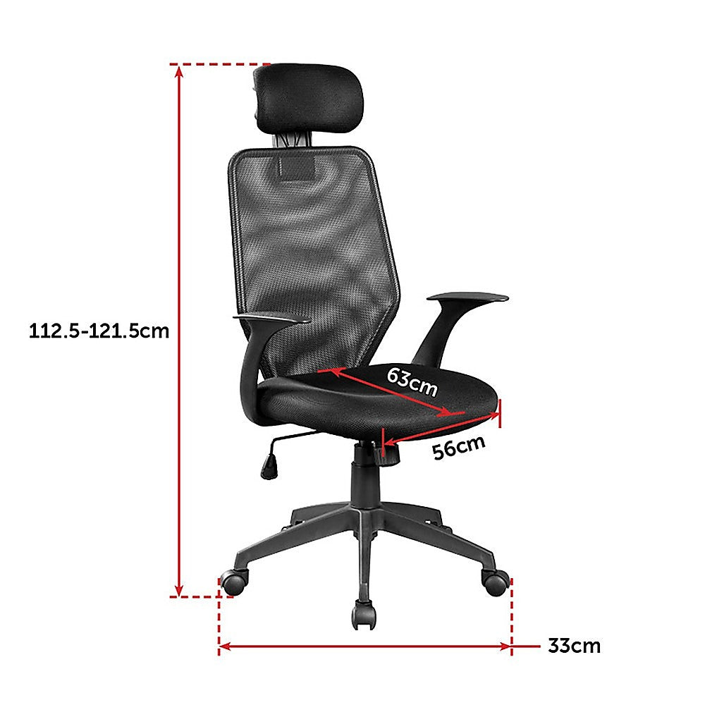 Ergonomic Black Mesh Office Chair with Headrest