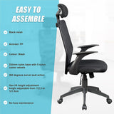 Ergonomic Black Mesh Office Chair with Headrest