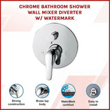 Chrome Bathroom Shower Wall Mixer Diverter w/ WaterMark