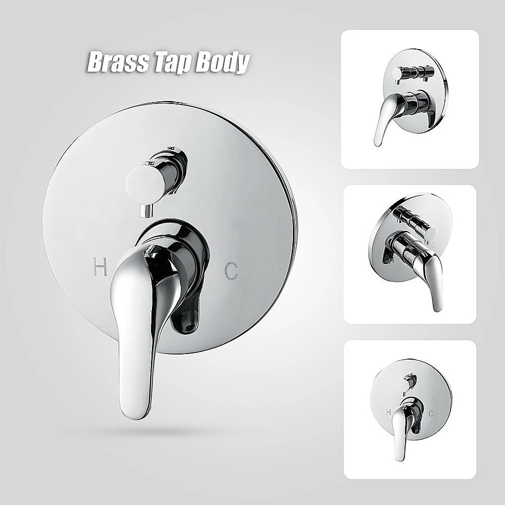 Chrome Bathroom Shower Wall Mixer Diverter w/ WaterMark