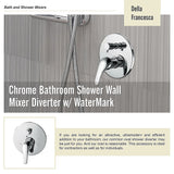 Chrome Bathroom Shower Wall Mixer Diverter w/ WaterMark