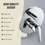 Chrome Bathroom Shower Wall Mixer Diverter w/ WaterMark