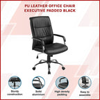 Executive PU Leather Office Chair with Lumbar Support