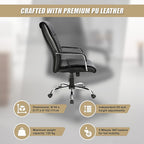 Executive PU Leather Office Chair with Lumbar Support