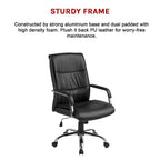 Executive PU Leather Office Chair with Lumbar Support