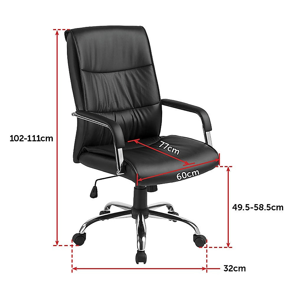 Executive PU Leather Office Chair with Lumbar Support
