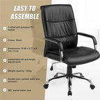 Executive PU Leather Office Chair with Lumbar Support