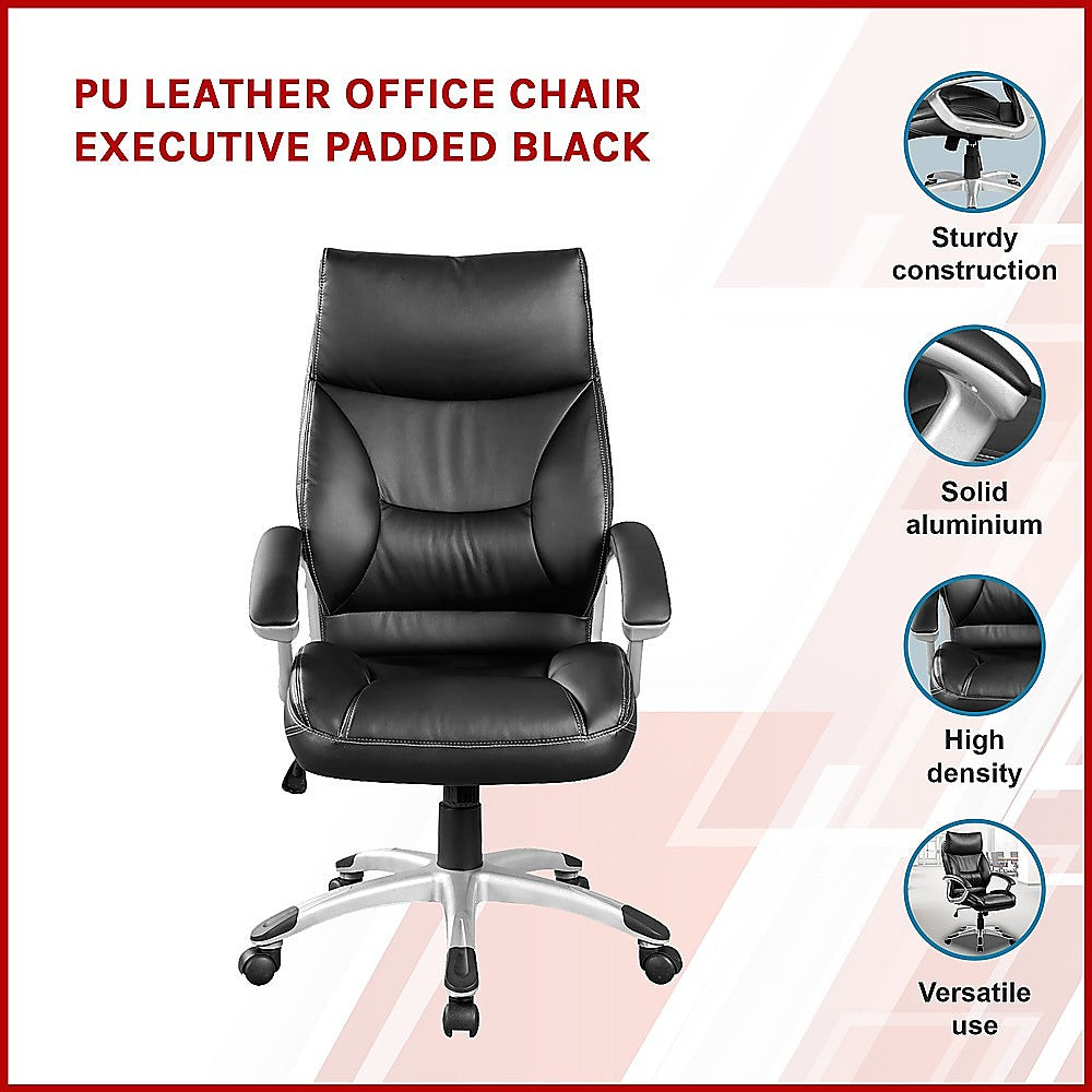 Executive PU Leather Office Chair - Black