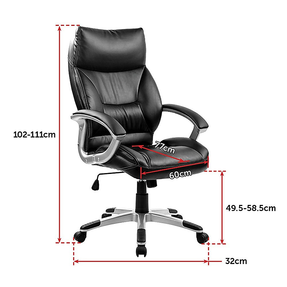 Executive PU Leather Office Chair - Black