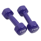 2kg Dumbbells Pair PVC Hand Weights Rubber Coated