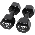 5kg Dumbbells Pair PVC Hand Weights Rubber Coated