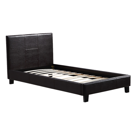 Single PU Leather Bed Frame Brown