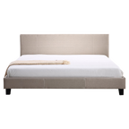 King Linen Fabric Bed Frame Beige