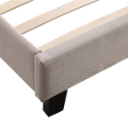 King Linen Fabric Bed Frame Beige