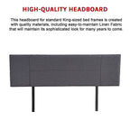 Linen Fabric King Bed Headboard Bedhead - Grey