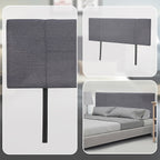Linen Fabric Double Bed Headboard Bedhead - Grey