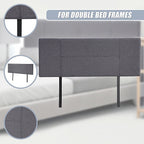 Linen Fabric Double Bed Headboard Bedhead - Grey
