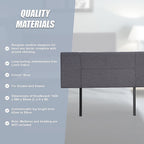 Linen Fabric Double Bed Headboard Bedhead - Grey