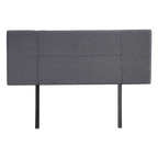 Linen Fabric Double Bed Headboard Bedhead - Grey