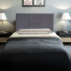 Linen Fabric Single Bed Headboard Bedhead - Grey
