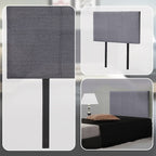 Linen Fabric Single Bed Headboard Bedhead - Grey