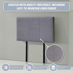 Linen Fabric Single Bed Headboard Bedhead - Grey