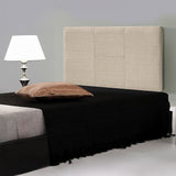 Linen Fabric Single Bed Headboard Bedhead - Beige