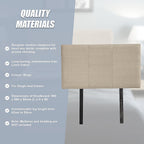 Linen Fabric Single Bed Headboard Bedhead - Beige